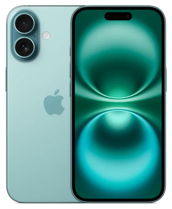 iPhone 16 i Blågrön