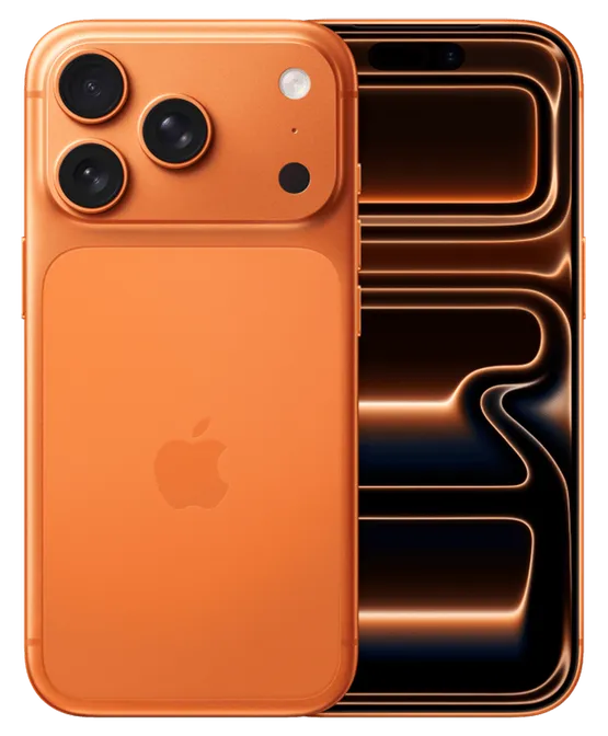 iPhone 17 Pro i Kosmiskt orange