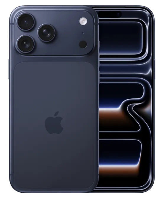 iPhone 17 Pro Max i Djupblå